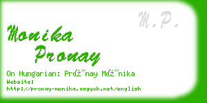 monika pronay business card